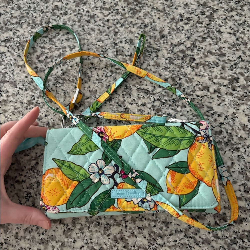 Vera Bradley Lemon Grove Wristlet/Crossbody Wallet